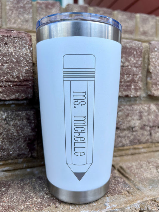 Personalized TEACHER YETI 30oz / 20oz tumbler for School Librarian / Laser Engraved Art Teacher Christmas Gift / Music Teacher Cup with Lid - legacy product image