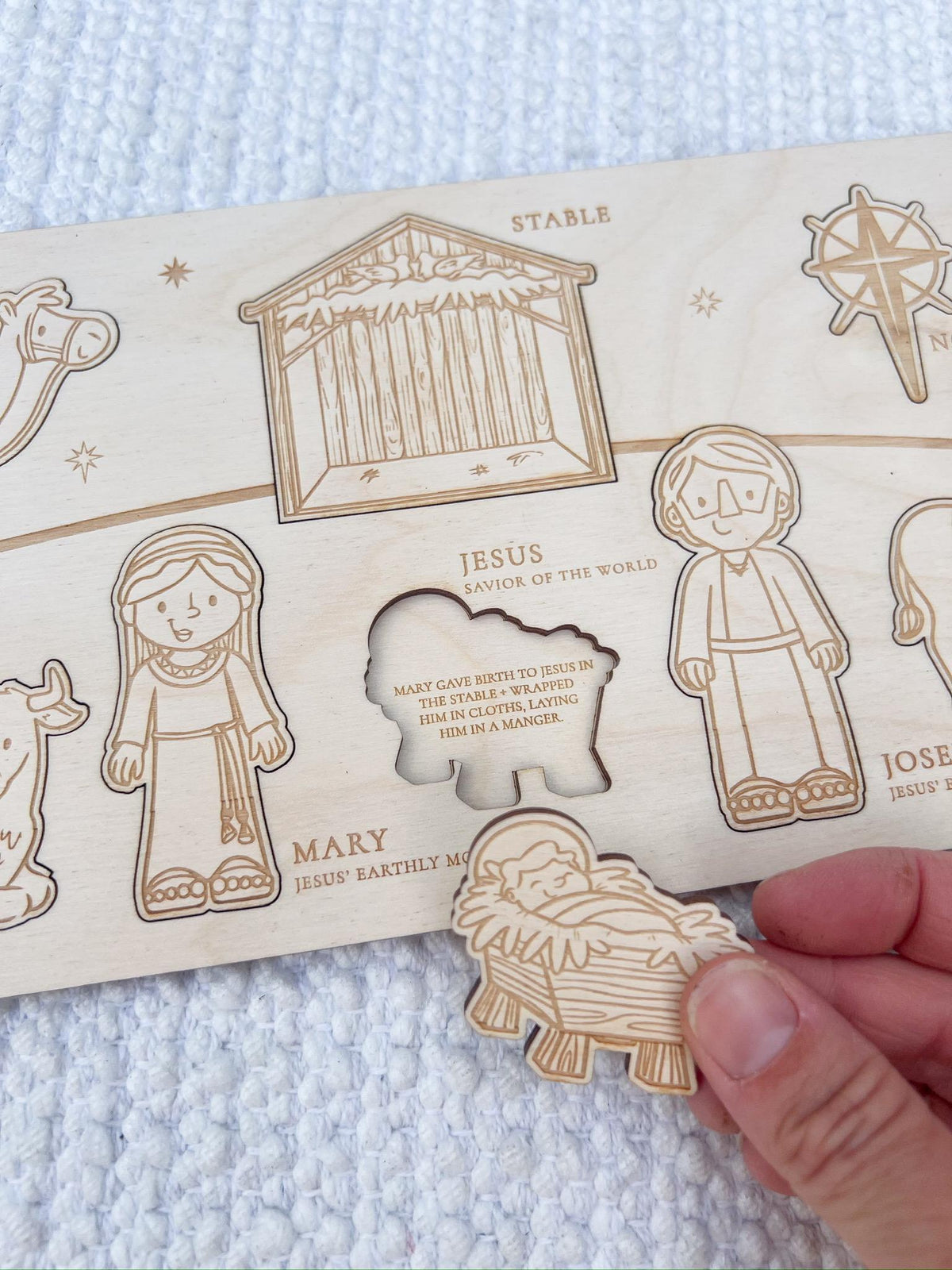 Nativity Puzzle for Kids, Wooden Christmas Story Montessori Toy - legacy product image 5