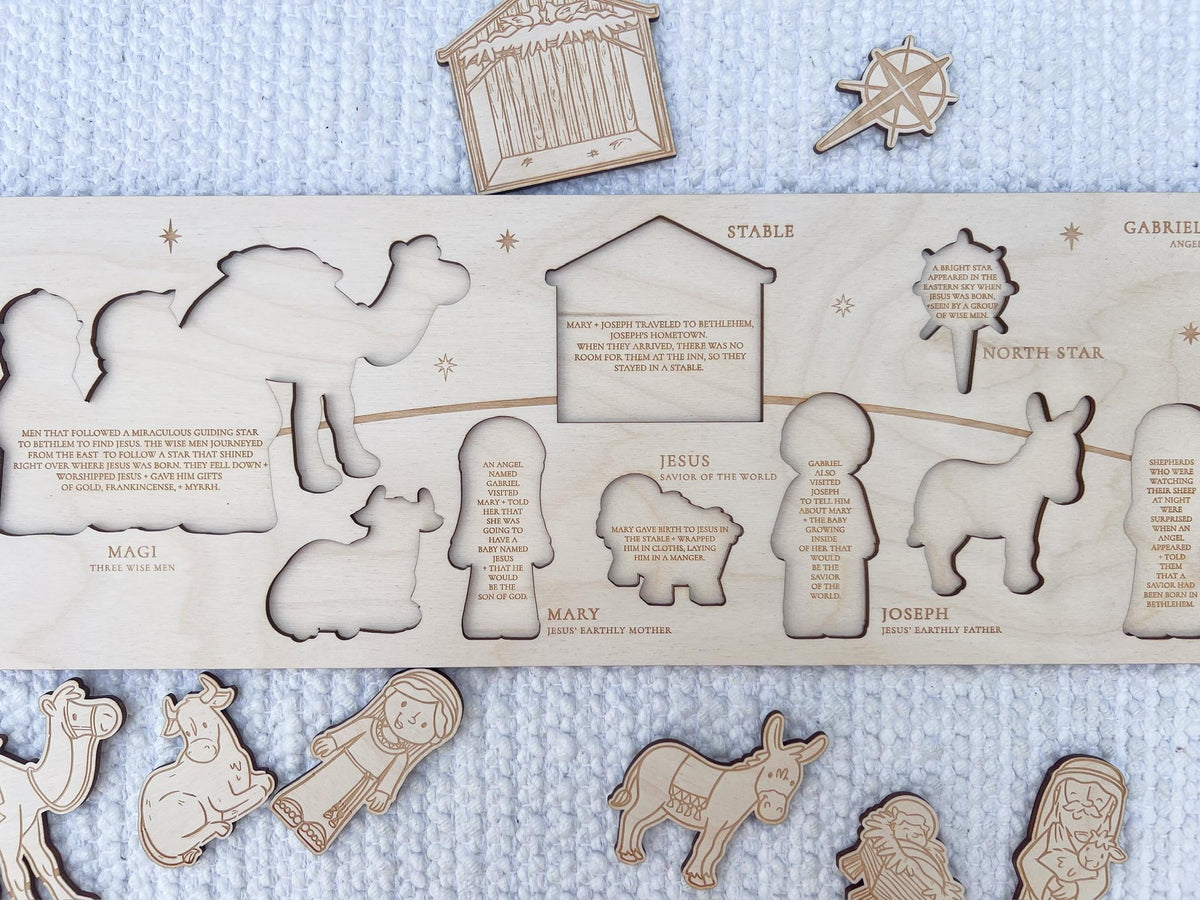 Nativity Puzzle for Kids, Wooden Christmas Story Montessori Toy - legacy product image 6