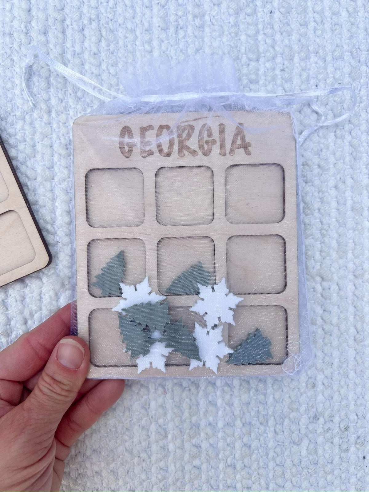 Personalized Winter Tic Tac Toe Game: Wooden Christmas Stocking Stuffer - legacy product image 8
