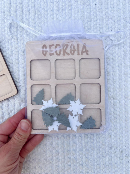 Personalized Winter Tic Tac Toe Game: Wooden Christmas Stocking Stuffer - legacy product image 8