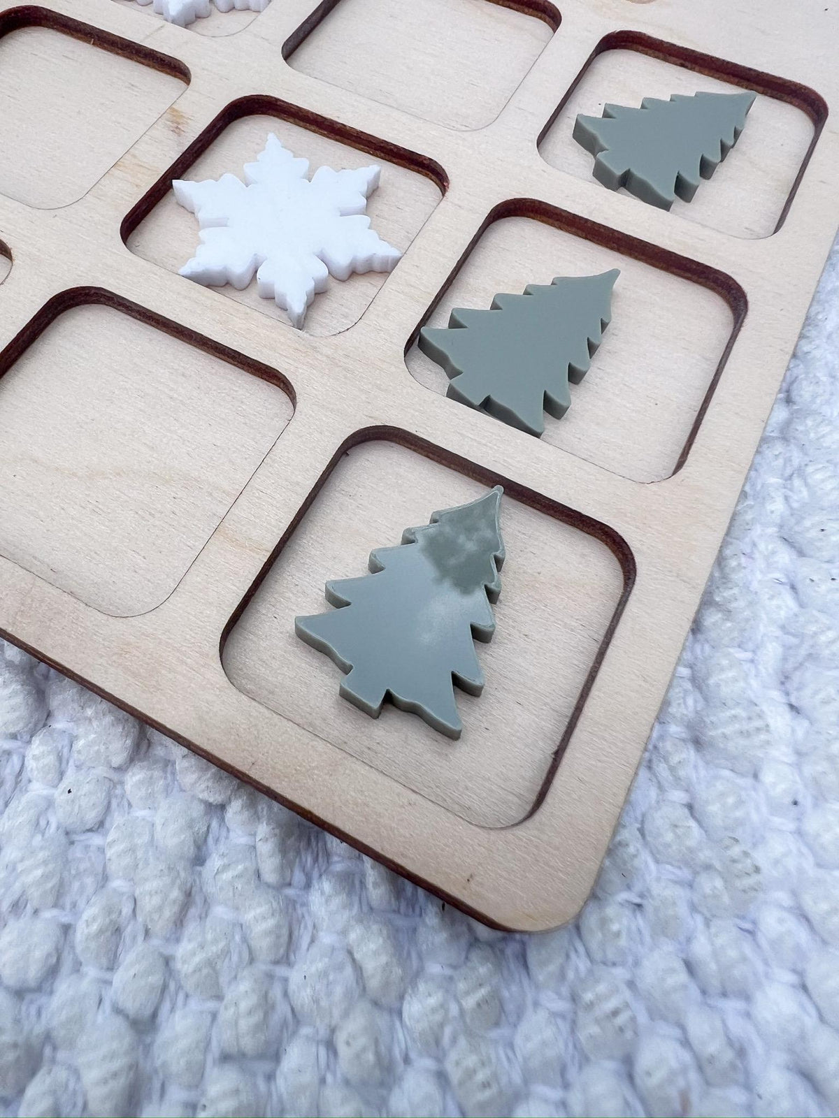 Personalized Winter Tic Tac Toe Game: Wooden Christmas Stocking Stuffer - legacy product image 5