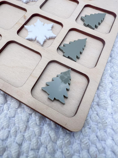 Personalized Winter Tic Tac Toe Game: Wooden Christmas Stocking Stuffer - legacy product image 5