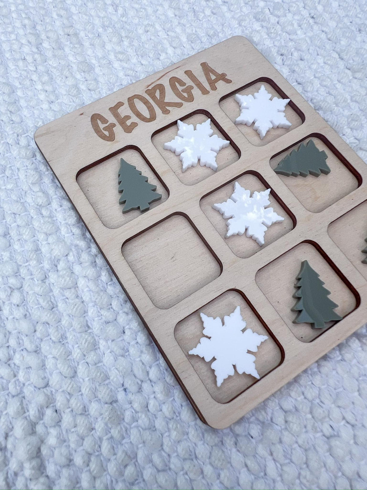 Personalized Winter Tic Tac Toe Game: Wooden Christmas Stocking Stuffer - legacy product image 7