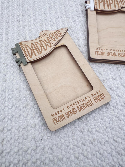 Personalized Christmas Photo Frame Magnet: Engraved Wooden Gift - legacy product image 4