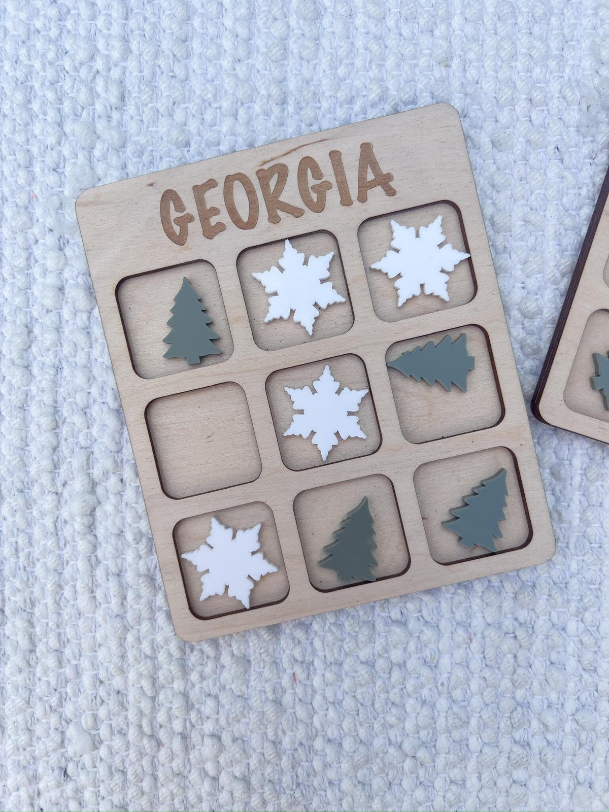 Personalized Winter Tic Tac Toe Game: Wooden Christmas Stocking Stuffer - legacy product image
