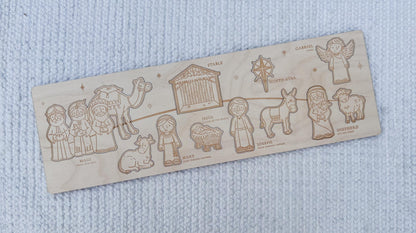 Nativity Puzzle for Kids, Wooden Christmas Story Montessori Toy - legacy product image