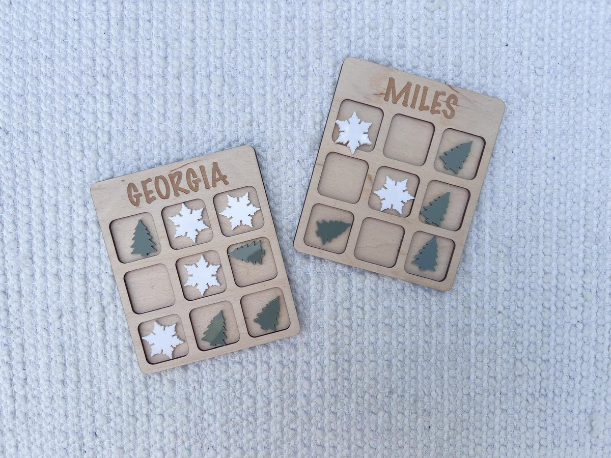 Personalized Winter Tic Tac Toe Game: Wooden Christmas Stocking Stuffer - legacy product image 4