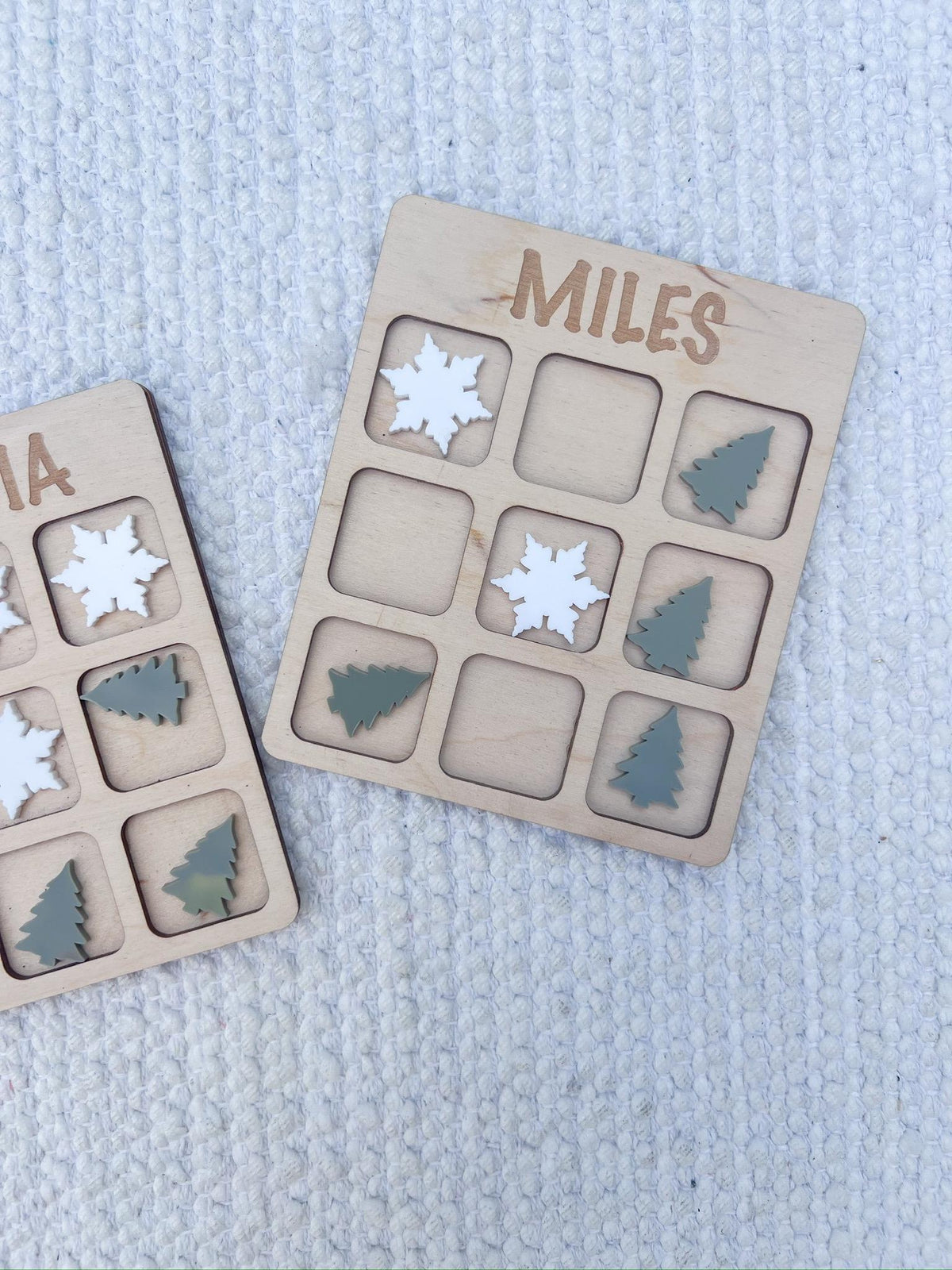 Personalized Winter Tic Tac Toe Game: Wooden Christmas Stocking Stuffer - legacy product image 6