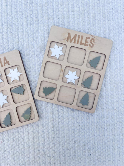 Personalized Winter Tic Tac Toe Game: Wooden Christmas Stocking Stuffer - legacy product image 6