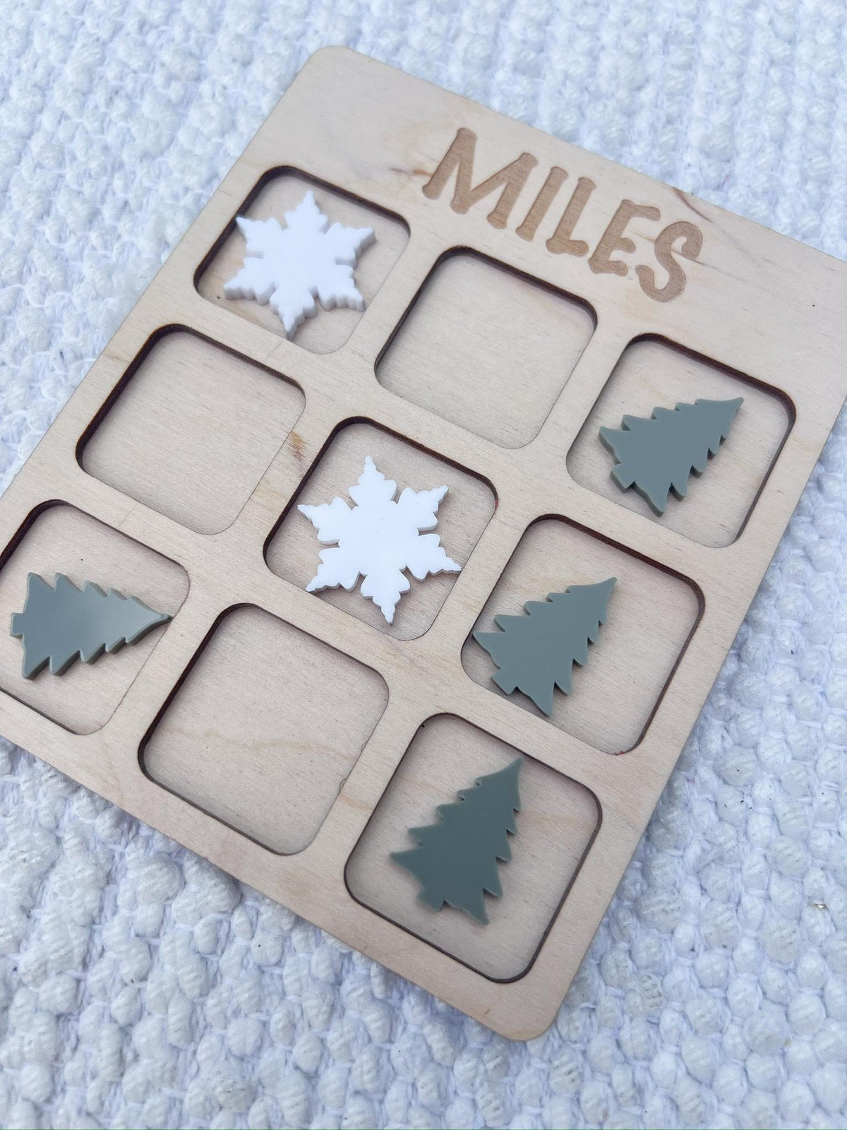 Personalized Winter Tic Tac Toe Game: Wooden Christmas Stocking Stuffer - legacy product image 2