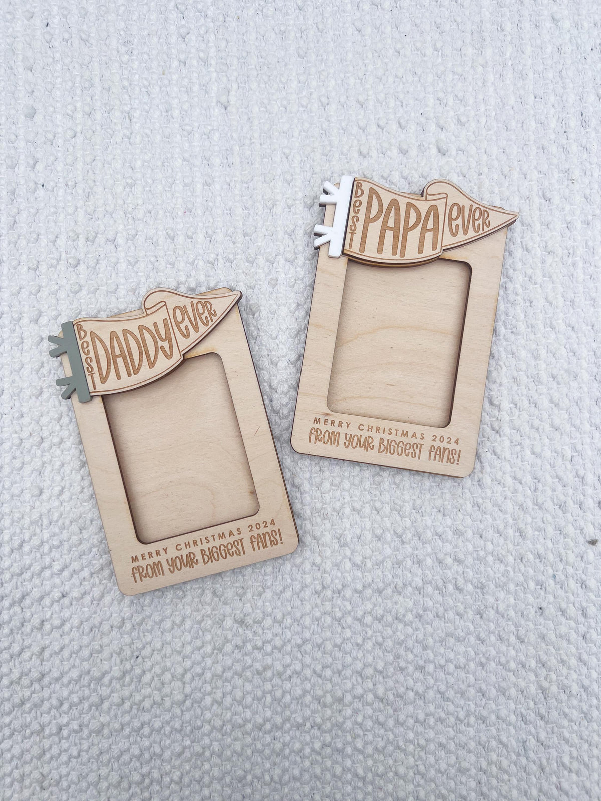 Personalized Christmas Photo Frame Magnet: Engraved Wooden Gift - legacy product image