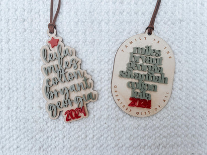 Custom Family Wooden Christmas Ornament: Engraved Keepsake Gift - legacy product image 3