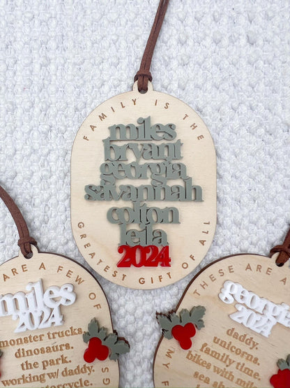 Custom Family Wooden Christmas Ornament: Engraved Keepsake Gift - legacy product image 4