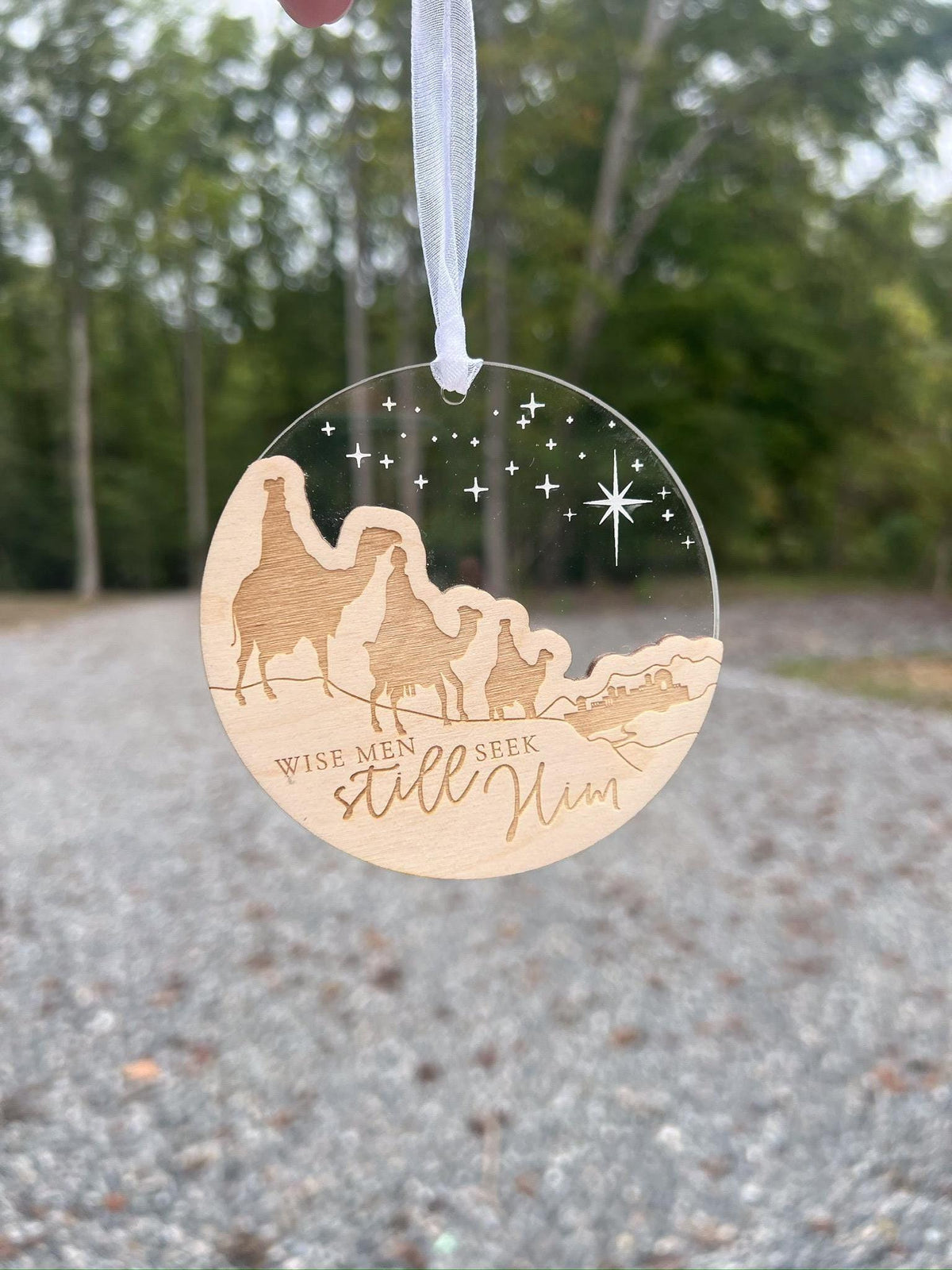 Wise Men wood and acrylic ornament