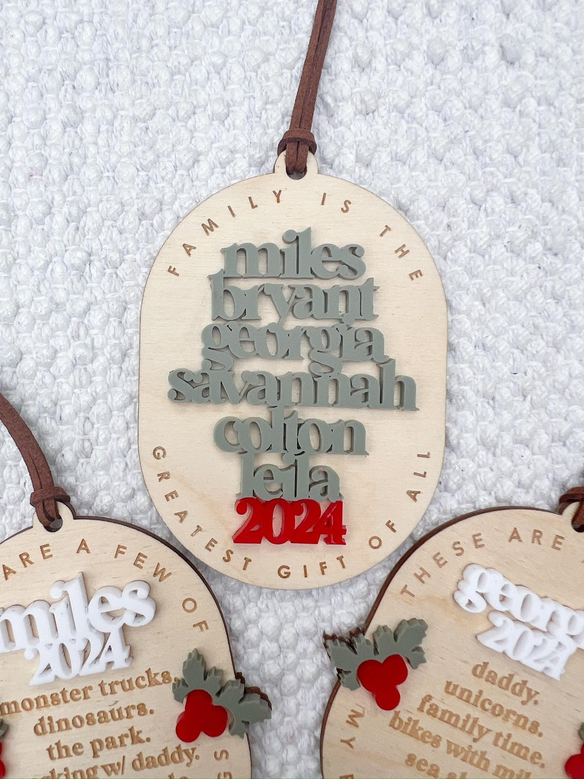 Custom Family Wooden Christmas Ornament: Engraved Keepsake Gift - legacy product image 6