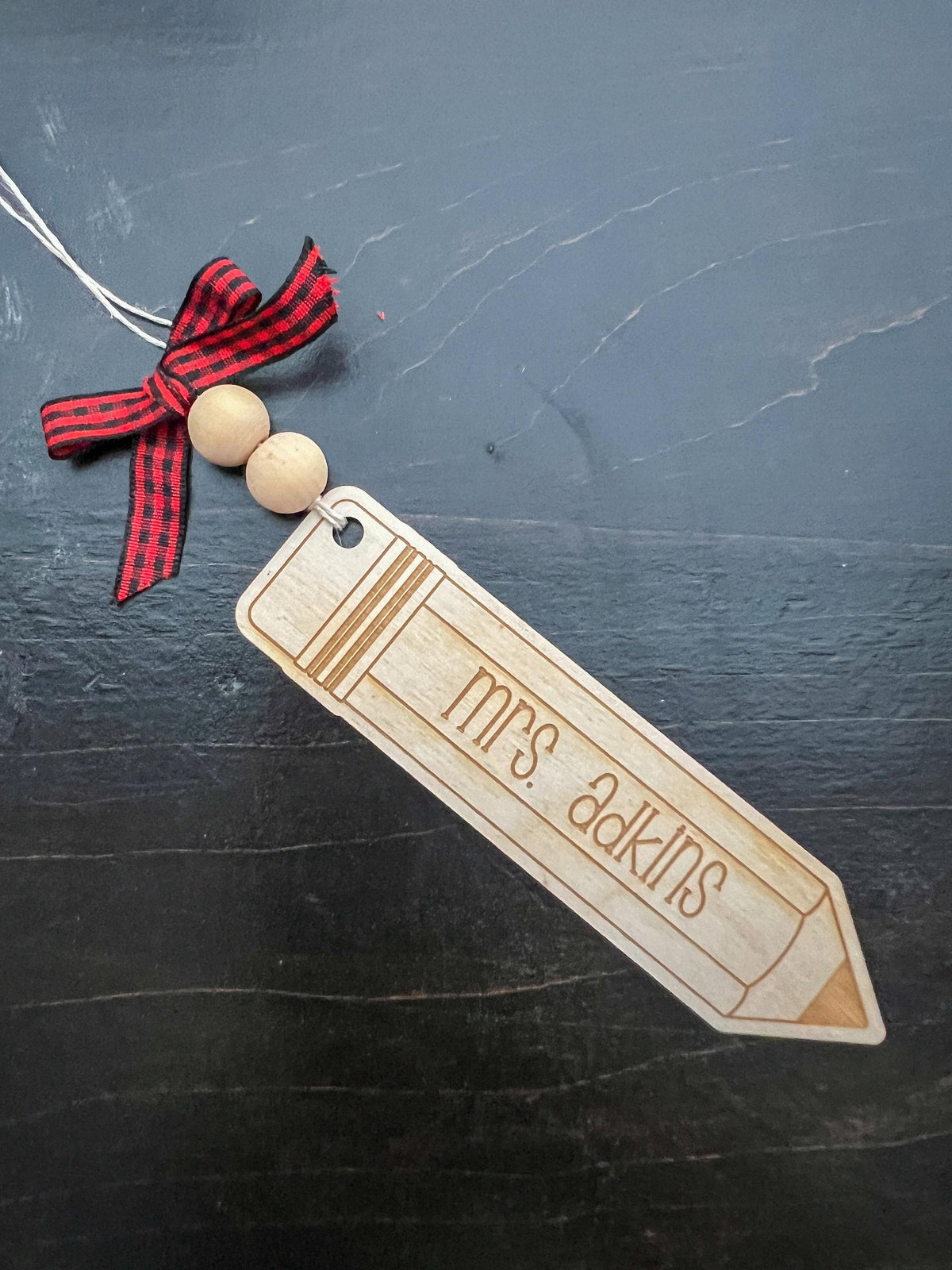 Laser Engraved Wooden Bus Ornament: Personalized Teacher Christmas Decoration - legacy product image 6