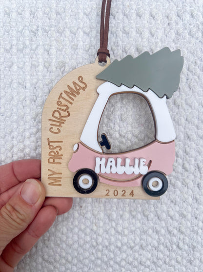 Personalized Cozy Coupe Ornament, Baby's First Christmas Ornament - legacy product image 2