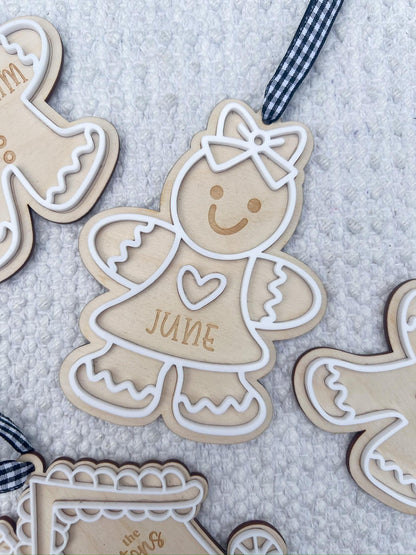 Personalized Gingerbread House Wooden Ornament, Laser Engraved Family Christmas Gift - legacy product image 4