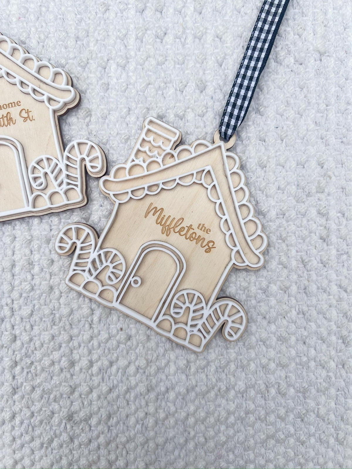 Personalized Gingerbread House Wooden Ornament, Laser Engraved Family Christmas Gift - legacy product image 6