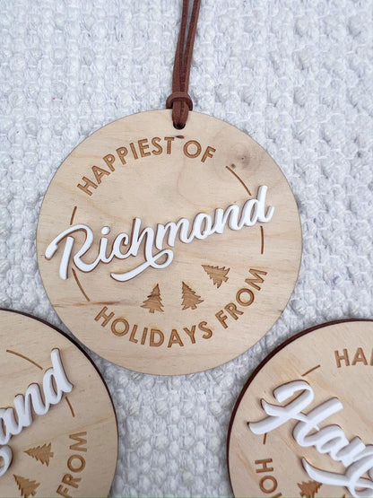 Richmond Virginia Ornament, Laser Engraved Holiday Keepsake - legacy product image