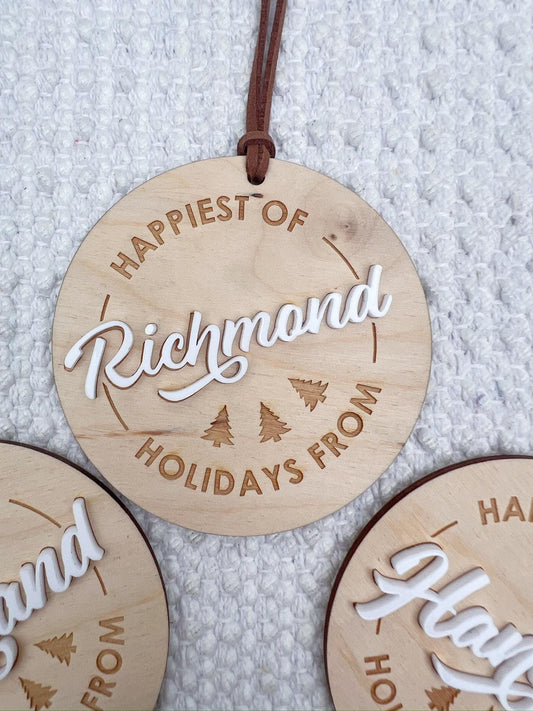 Richmond Virginia Ornament, Laser Engraved Holiday Keepsake - legacy product image