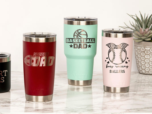 Sports Mom Personalized Sports YETI tumbler / Laser Engraved YETI travel mug for Parents / Custom gift for Dad / Coach Christmas Gift - legacy product image
