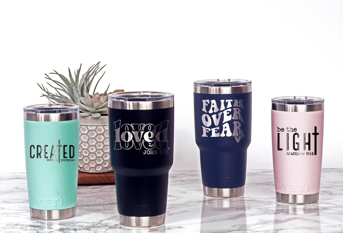Personalized Faith YETI 30 oz / 20 oz tumbler with Magslider Lid / Laser Engraved Authentic YETI / Custom Name Cup for Christmas Gift - legacy product image 2