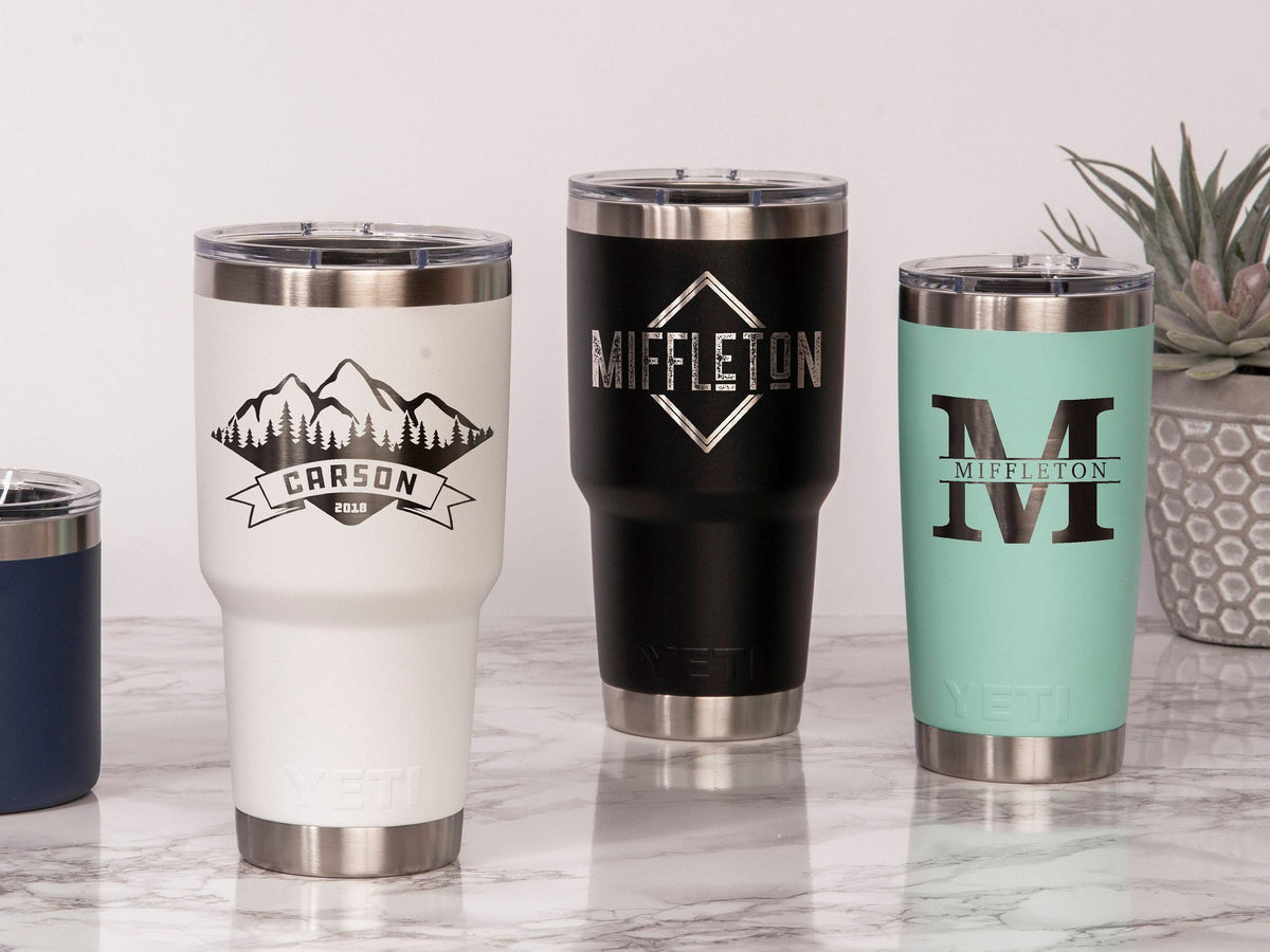 Personalized YETI 30 oz / 20 oz tumbler with Magslider Lid / Laser Engraved Authentic YETI Rambler / Custom Name Cup for Christmas Gift - legacy product image