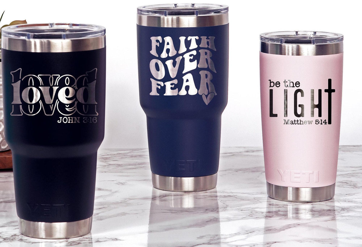 Personalized Faith YETI 30 oz / 20 oz tumbler with Magslider Lid / Laser Engraved Authentic YETI / Custom Name Cup for Christmas Gift - legacy product image