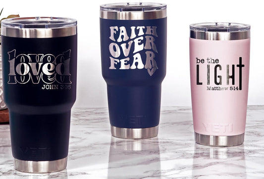 Personalized Faith YETI 30 oz / 20 oz tumbler with Magslider Lid / Laser Engraved Authentic YETI / Custom Name Cup for Christmas Gift - legacy product image
