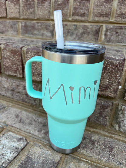 Personalized Handwritten YETI Rambler / Custom Engraved Coffee Cup for Mom and Dad / Grandma and Grandpa / Child Handwriting Christmas Gift - legacy product image
