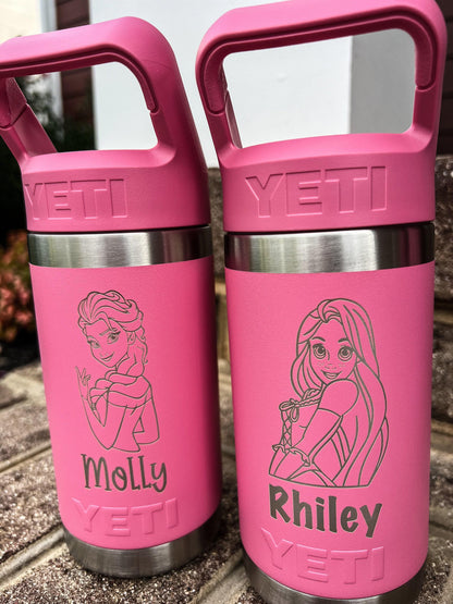 Personalized Disney Princess YETI Cup / Kids Vacation Straw Water Bottle / Girls Engraved Sports Camp bottle/ Christmas and Birthday Gift - legacy product image 10