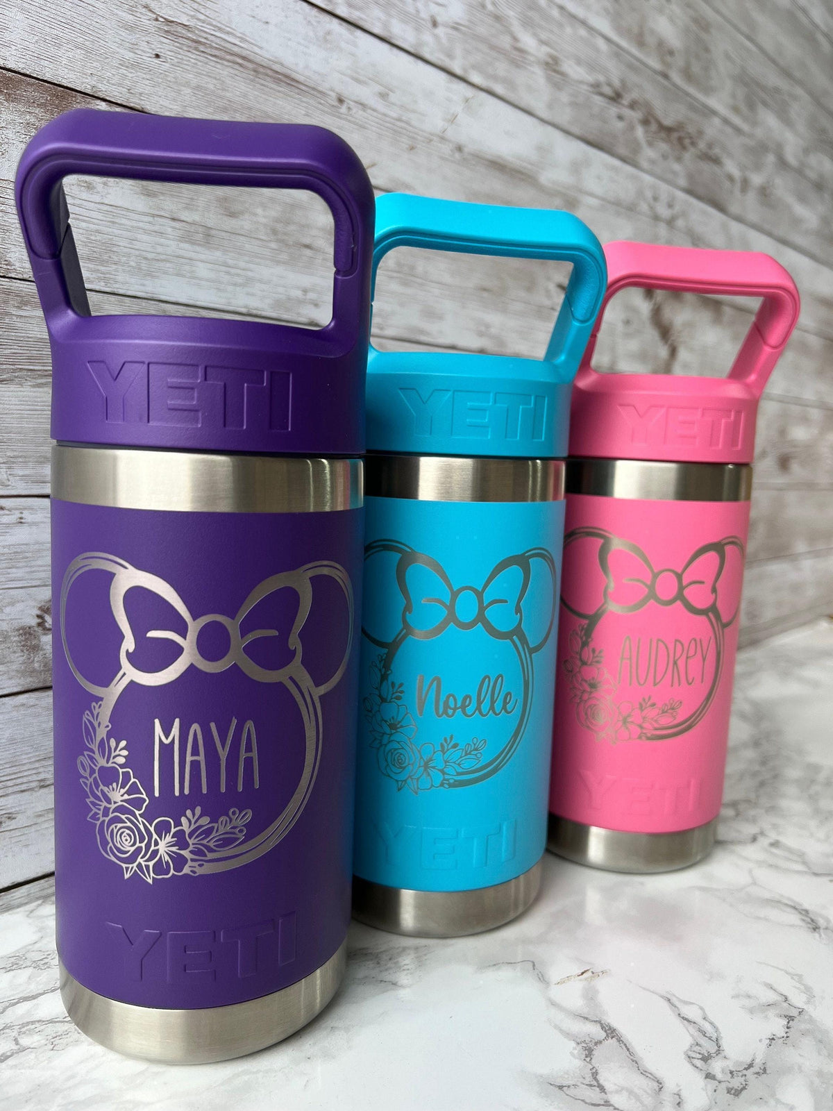 Personalized Mickey and Minnie YETI Water Bottle / Custom Disney Christmas Gift for Kids / Family Magic Kingdom Vacation Cup - legacy product image 9