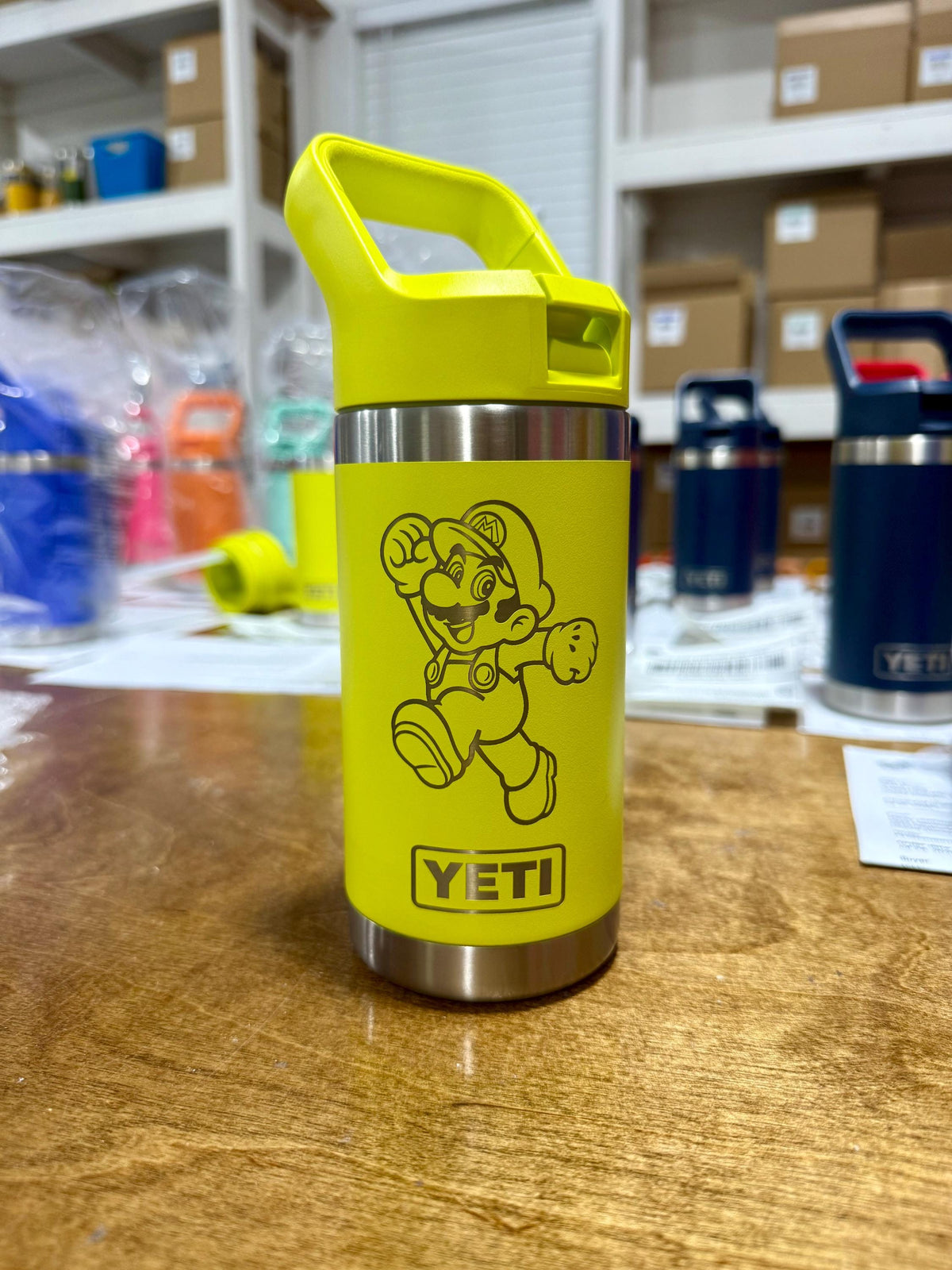 Personalized Mario YETI Kids Water Bottle, Engraved Childrens Gift - legacy product image