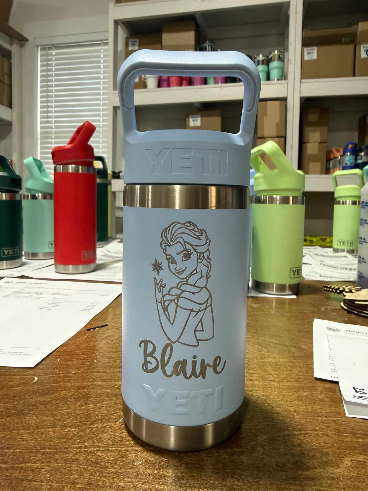 Personalized Frozen YETI Jr Water Bottle, Engraved Kids Christmas Gift - legacy product image