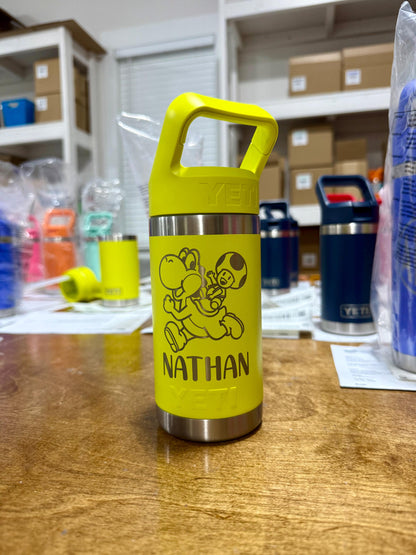 Personalized Mario YETI Kids Water Bottle, Engraved Childrens Gift - legacy product image 2